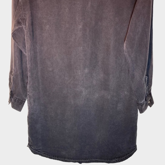 Zara Basic Denim Z1975 Embroidered Dress Sequin XS ButtonDown Collared Oversized - Picture 13 of 16
